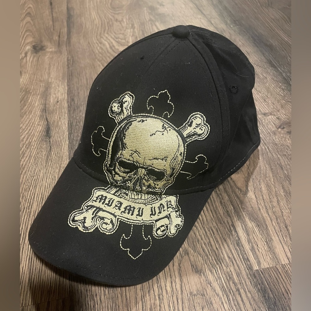 COPY - Miami Ink Black Cap Hat with Skull, One Size